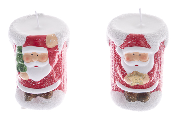Papa Noel resina con vela surtido 6,5x5cm