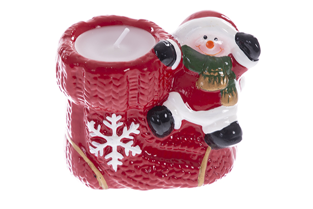 Resin Santa Claus with candle assorted 8,5x8 cm
