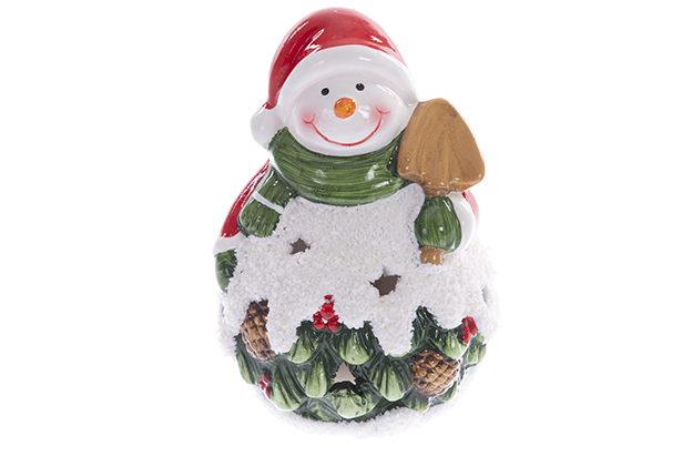 Babbo Natale/pupazzo di neve in resina 12 cm
