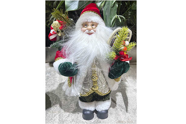 Santa Claus PVC dress gold sequins 13 cm