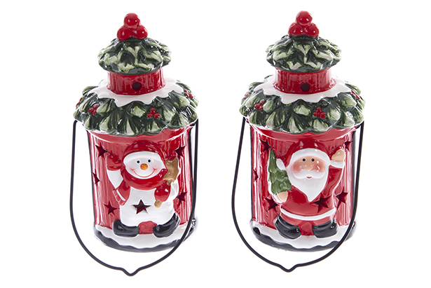 Papa Noel/muñeco de nieve resina 17 cm