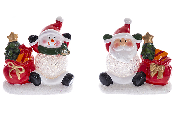 Resina Papai Noel/boneco de neve 13 cm