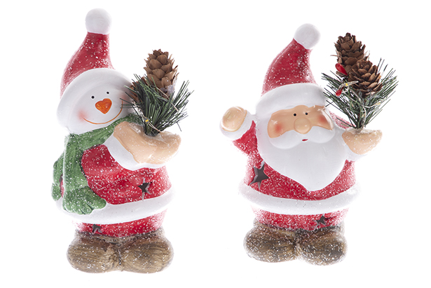 Papai Noel/boneco de neve de resina 15 cm