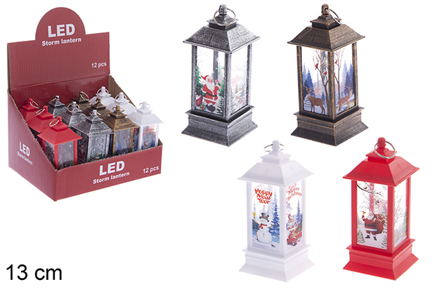 Christmas decorated LED lamp assorted to hang 13 cm