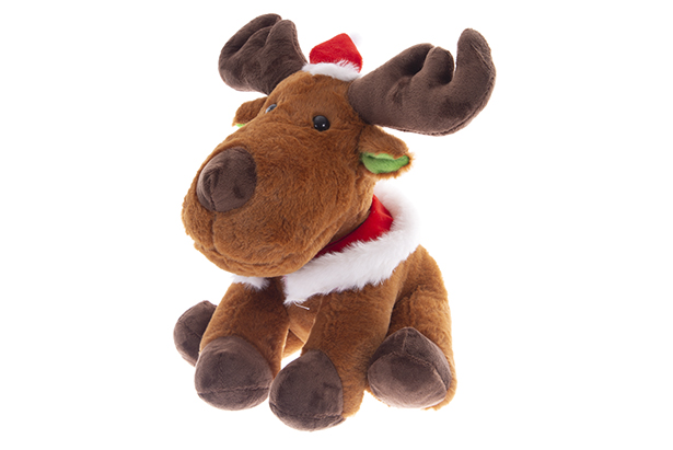 Peluche de Noël renne/chien assorti 23 cm
