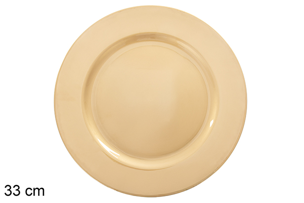 Bajo plato oro brillo 33 cm