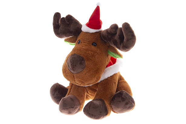 Peluche natalizio renna/cane assortito 23 cm