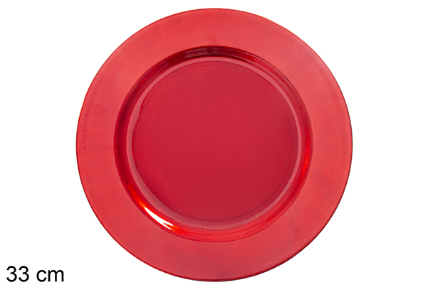 [122348] Matte red under plate 33 cm