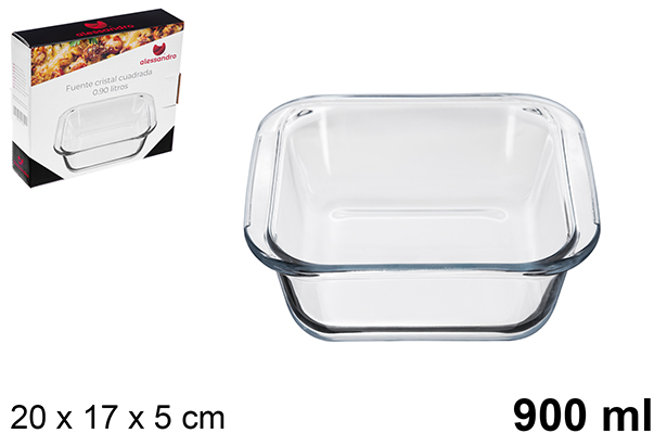[122372] Fonte quadrada de vidro 900 ml