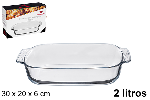 [122375] Fuente cristal rectangular 2 litros