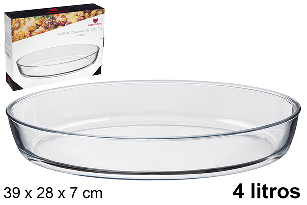 [122383] Fuente cristal ovalado 4 litros