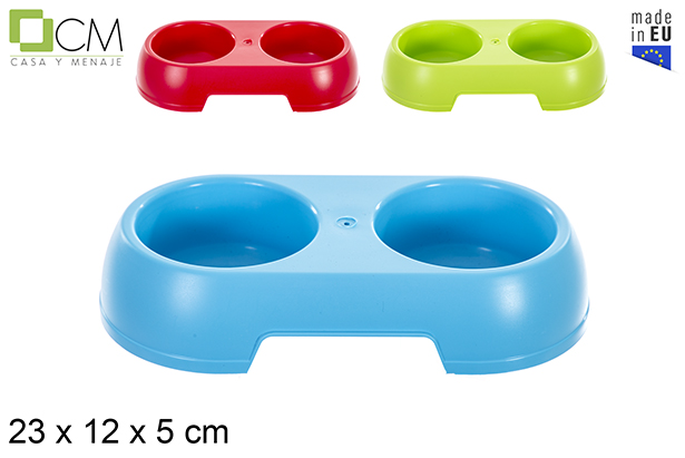 [122388] Comedero doble redondo mascota 23cm