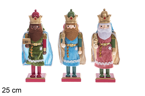 Cascanueces tres Reyes Magos surtido 25 cm