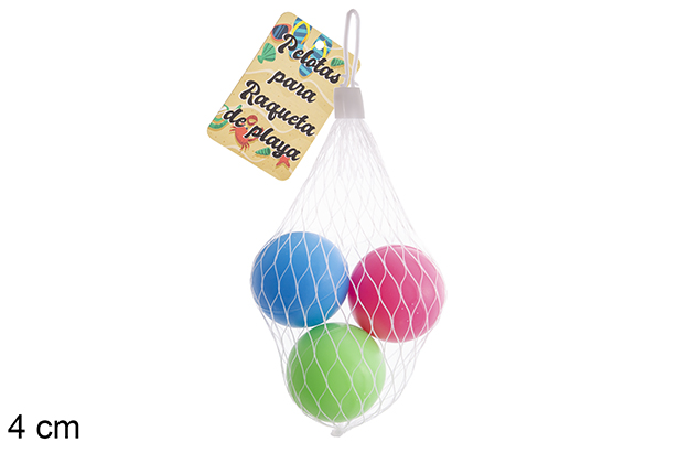 [122471] Pack 3 palline per pagaie da spiaggia 4 cm