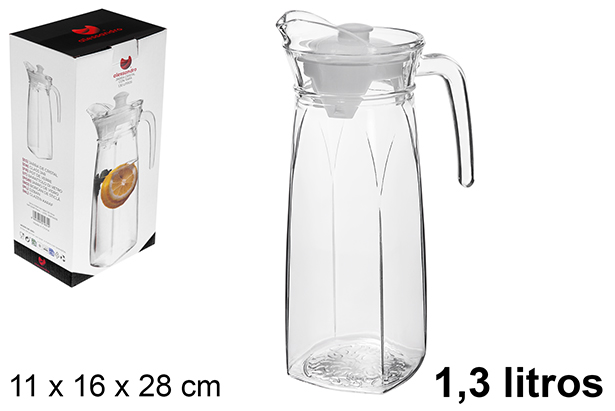 Glass jug with lid 1,3 l.