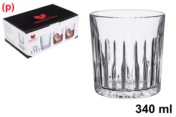 Bicchiere da whisky in vetro 340 ml