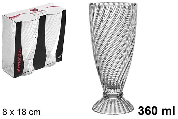 [122513] Pack 2 copos altos de vidro gelado 360 ml