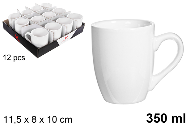 [122567] Tazza conica in ceramica bianca 350 ml
