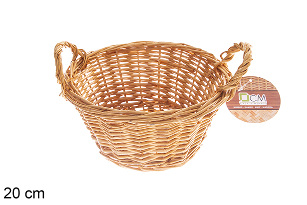 Round honey wicker basket 20cm