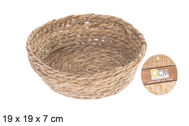 Cesta seagrass redonda natural 19x19x7 cm