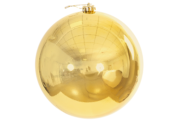 Gold glitter Christmas ball 15 cm
