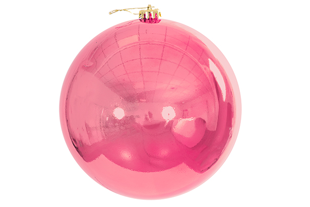 Pallina di Natale glitter oro rosa 15 cm