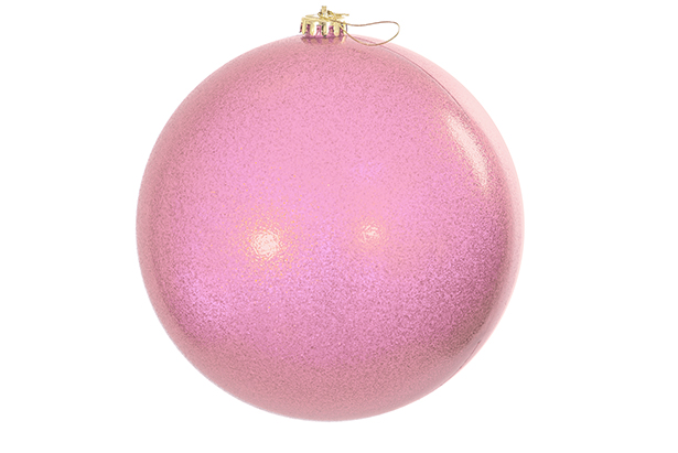 Boule de Noël effet pailleté or rose 15 cm
