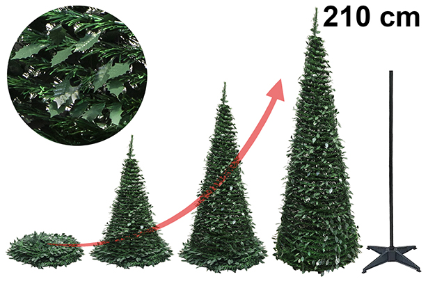 Árvore de Natal dobrável 210 cm