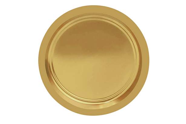 Pack 6 platos papel color oro Navidad 23 cm  