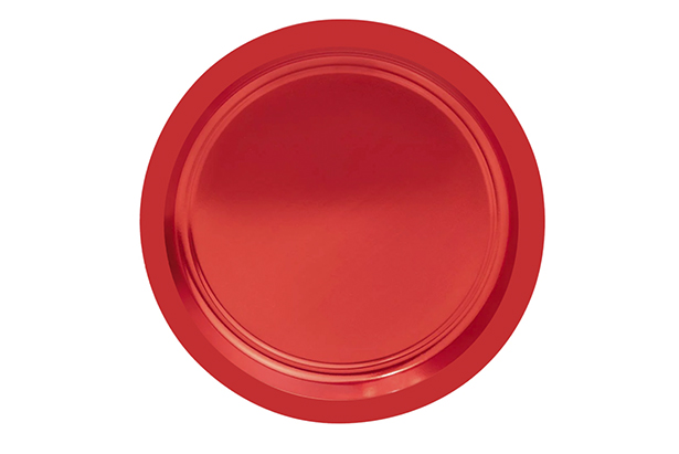 Pack 6 platos papel color rojo Navidad 23 cm