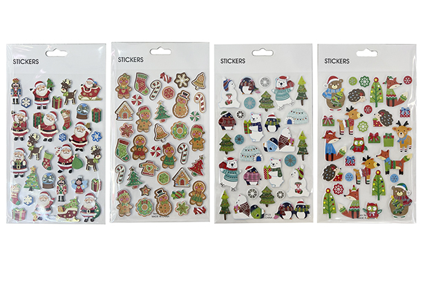 Pack pegatinas regalo figuras Navidad surtido