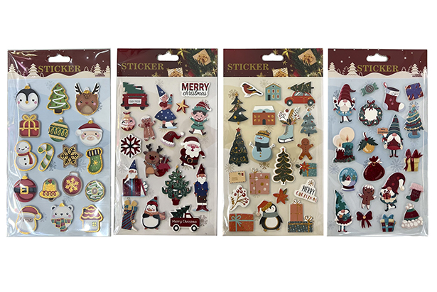 Pack pegatinas regalo figuras Navidad surtido