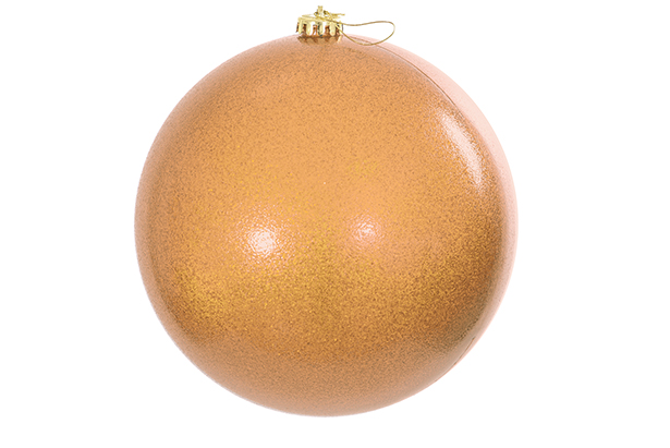 Bola de Natal com glitter champanhe 15 cm
