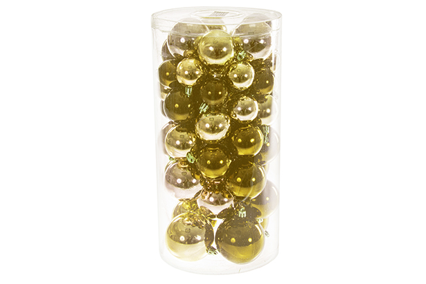 Pack 46 cilindri assortiti di palline oro lucido/opaco