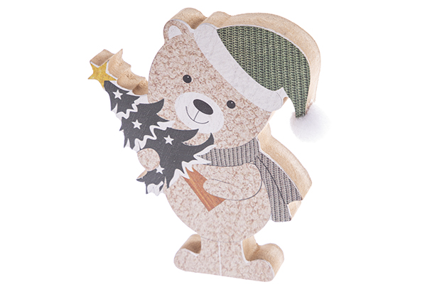 [122758] Figura de Natal em madeira 13x15 cm