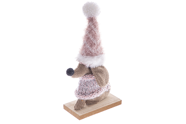 [122767] Boneco cão de Natal com chapéu 19 cm