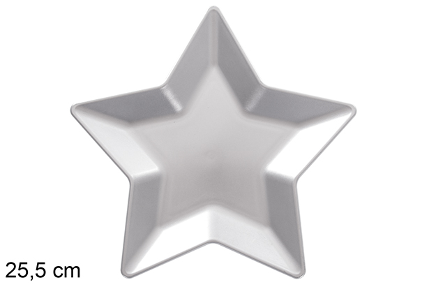 Under silver Christmas star tray 25.5 cm