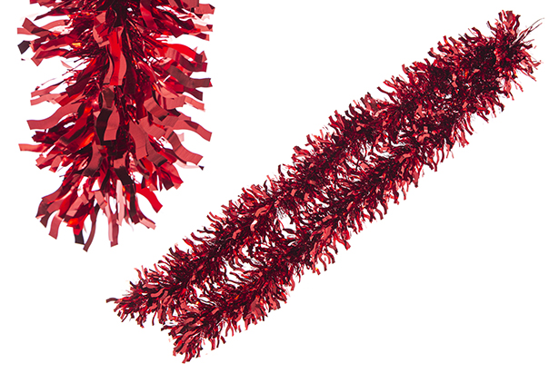Boa pelo ancho ondulada rojo 12x180cm