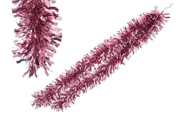 Boa pelo ancho ondulada rosa 12x180cm