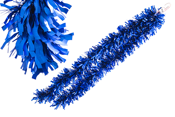 Boa pelo ancho ondulada azul mate 12x180cm