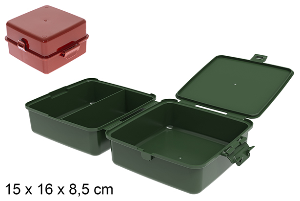 [122934] Boîte à lunch avec compartiments de couleurs assorties