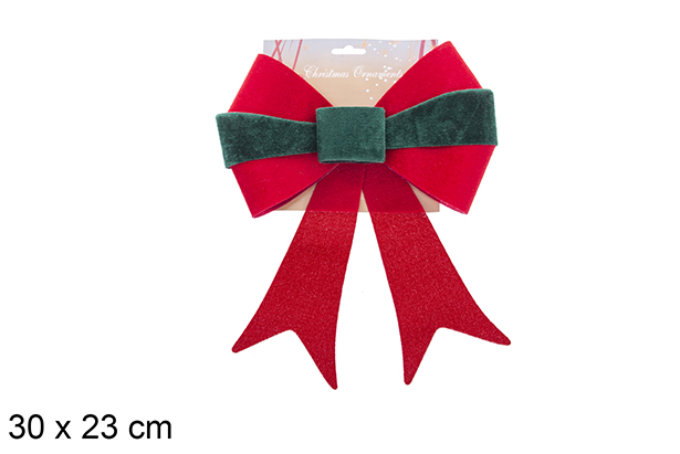 Lazo navidad tela roja/verde 30x23cm