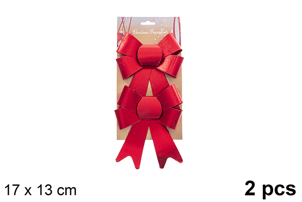 Pack 2 lazos navidad rojo lujo 17x13cm