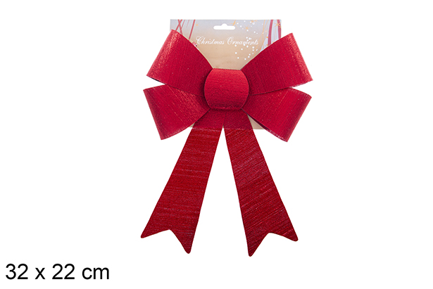 Lazo navidad rojo brillo 32x22cm