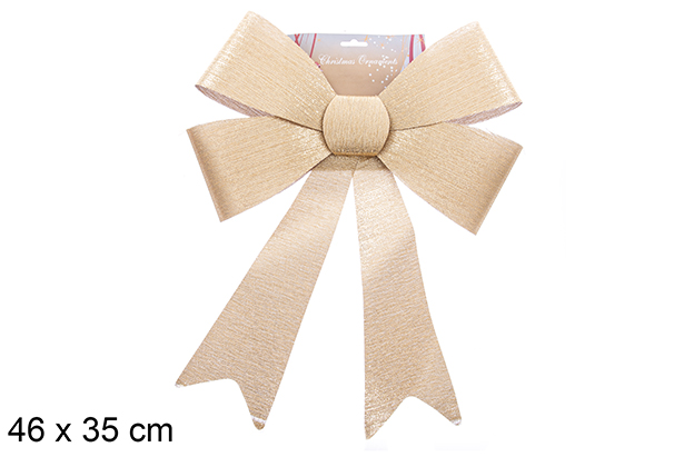 Noeud de Noël effet pailleté doré 46x35cm