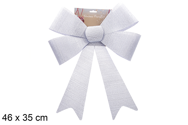 Lazo navidad plata efecto purpurina 46x35cm