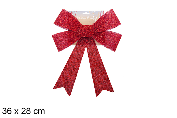 Lazo navidad rojo brillante 36x28cm