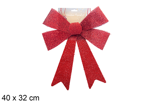 Noeud de Noël rouge vif 40x32cm