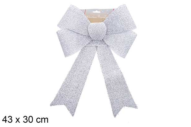 Lazo navidad plata brillante 43x30cm