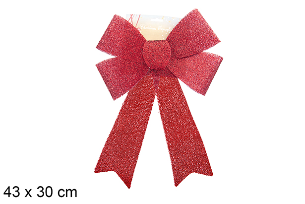 Bright red Christmas bow 40x32cm